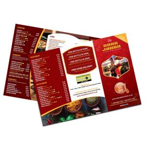 Cardápio Aberto A3 Cartão DuoDesign 300g/m² 30cm x 42cm frente e verso colorido Laminação fosca 1/1 Corte reto 